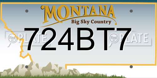 724BT7 Montana License Plate