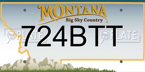 724BTT Montana License Plate