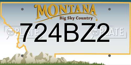 724BZ2 Montana License Plate