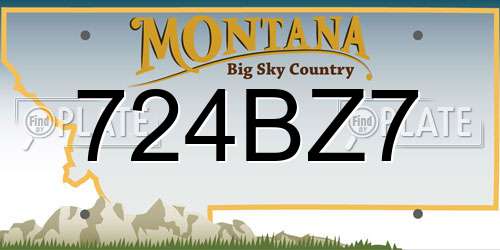 724BZ7 Montana License Plate