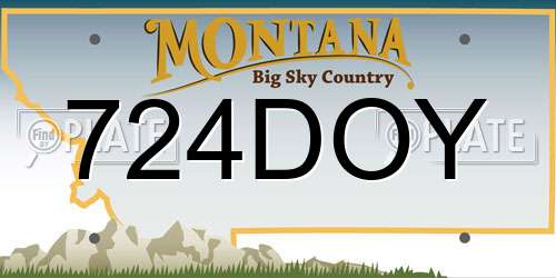 724DOY Montana License Plate
