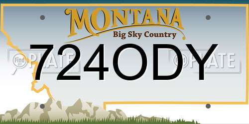 724ODY Montana License Plate