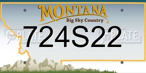 724S22 Montana License Plate