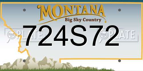 724S72 Montana License Plate