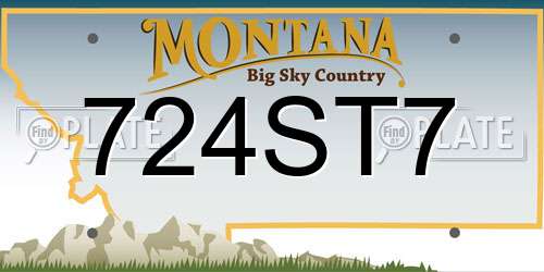 724ST7 Montana License Plate