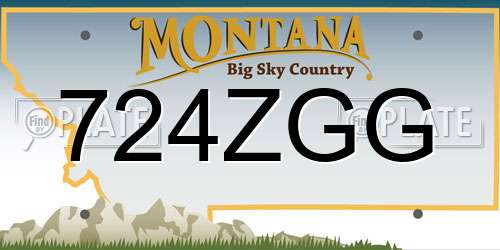 724ZGG Montana License Plate