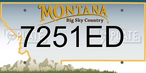 7251ED Montana License Plate