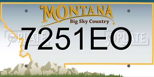 7251EO Montana License Plate