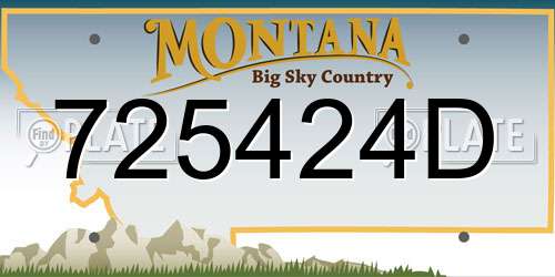 725424D Montana License Plate