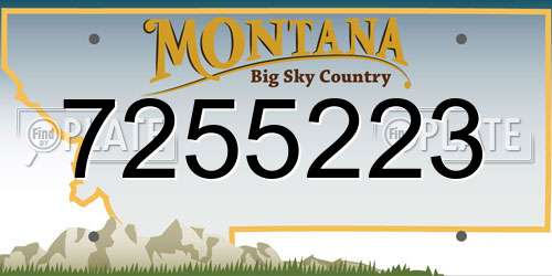 7255223 Montana License Plate