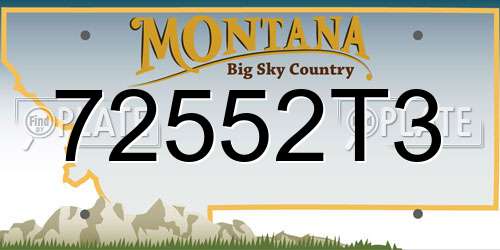 72552T3 Montana License Plate
