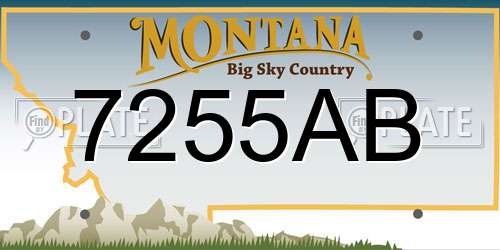 7255AB Montana License Plate