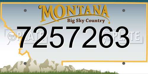 7257263 Montana License Plate