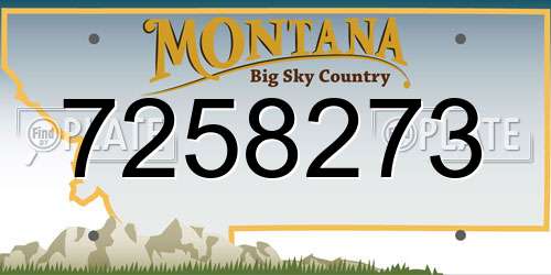 7258273 Montana License Plate