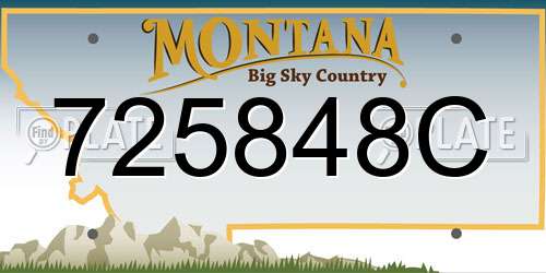 725848C Montana License Plate