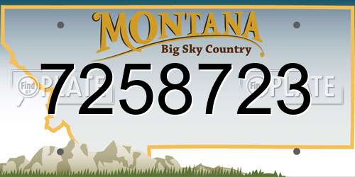 7258723 Montana License Plate