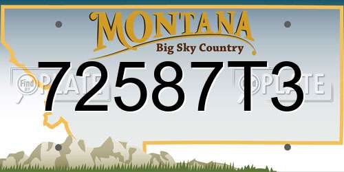 72587T3 Montana License Plate