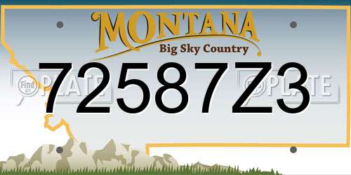 72587Z3 Montana License Plate