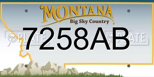 7258AB Montana License Plate