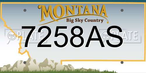 7258AS Montana License Plate