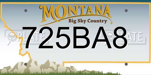 725BA8 Montana License Plate