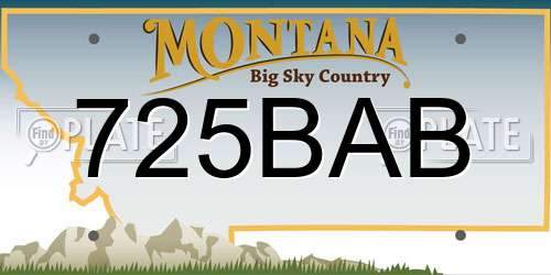 725BAB Montana License Plate