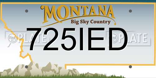 725IED Montana License Plate