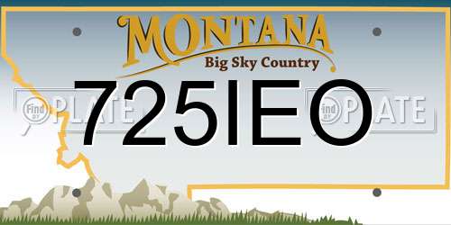 725IEO Montana License Plate