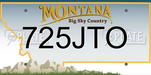 725JTO Montana License Plate