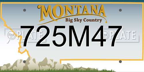 725M47 Montana License Plate