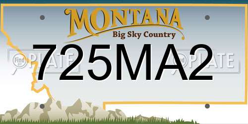 725MA2 Montana License Plate