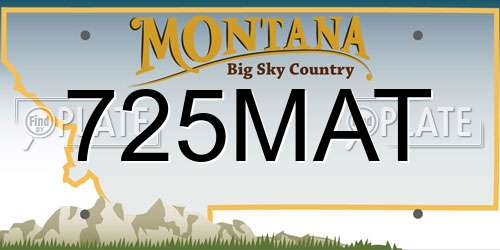 725MAT Montana License Plate