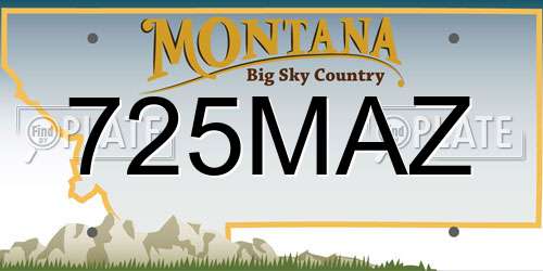 725MAZ Montana License Plate