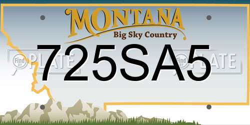 725SA5 Montana License Plate