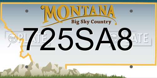 725SA8 Montana License Plate