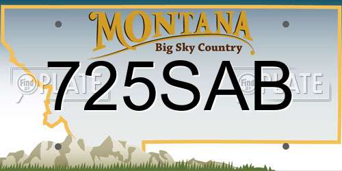 725SAB Montana License Plate