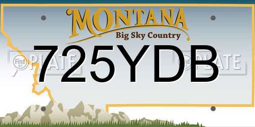725YDB Montana License Plate
