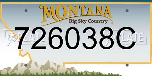 726038C Montana License Plate