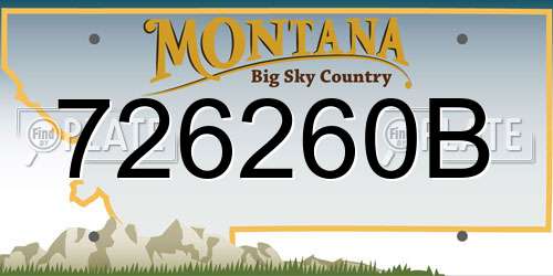 726260B Montana License Plate