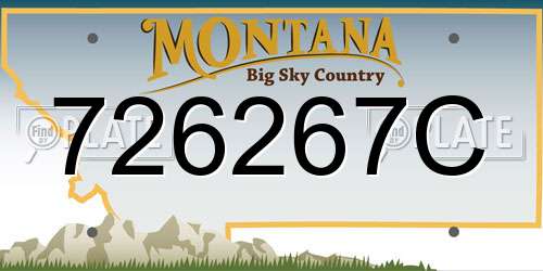 726267C Montana License Plate