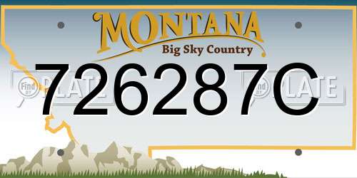 726287C Montana License Plate
