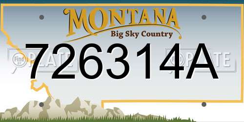 726314A Montana License Plate