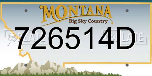 726514D Montana License Plate