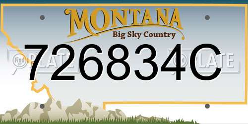 726834C Montana License Plate