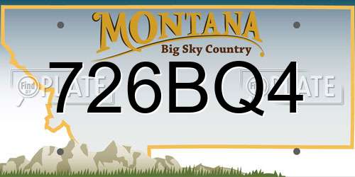 726BQ4 Montana License Plate