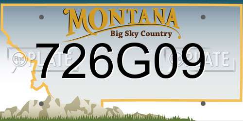 726G09 Montana License Plate