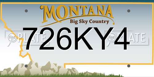 726KY4 Montana License Plate