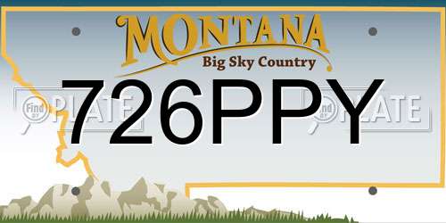 726PPY Montana License Plate