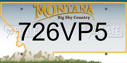 726VP5 Montana License Plate