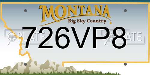 726VP8 Montana License Plate